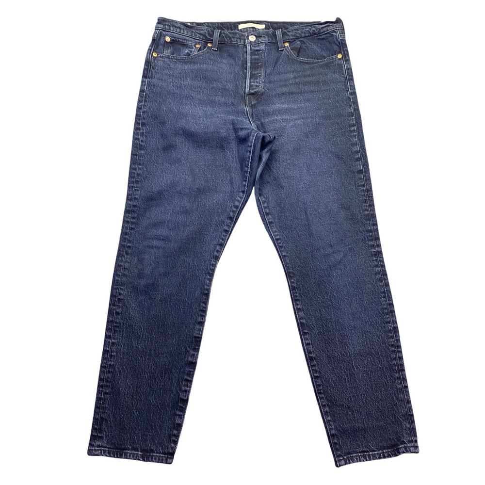 Levis Premium Wedgie Fit High Rise Straight Jeans Dark Wash Blue 32 22861-0064